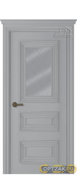 Дверь Палаццо 3/1 / Цвет Эмаль светло - серый / Мателюкс белый / Двери Belwooddoors