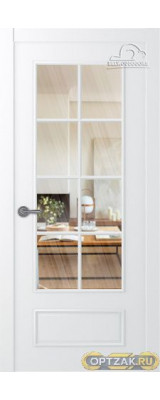 Дверь Ламира 5 / Цвет Эмаль белый / Прозрачное каленое / Двери Belwooddoors