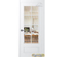 Дверь Ламира 5 / Цвет Эмаль белый / Прозрачное каленое / Двери Belwooddoors