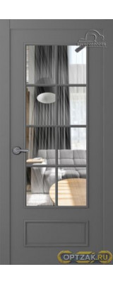 Дверь Ламира 5 / Цвет Эмаль графит / Прозрачное каленое / Двери Belwooddoors