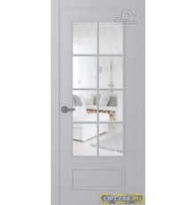Дверь Ламира 5 / Цвет Эмаль светло - серый / Прозрачное каленое / Двери Belwooddoors