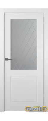 Дверь Стелла 2 / Цвет Эмаль белый / Мателюкс белый витраж / Двери Belwooddoors