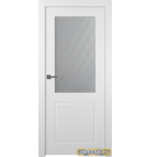 Дверь Стелла 2 / Цвет Эмаль белый / Мателюкс белый витраж / Двери Belwooddoors