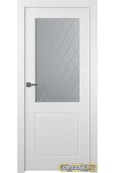 Дверь Стелла 2 / Цвет Эмаль белый / Мателюкс белый витраж / Двери Belwooddoors