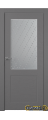 Дверь Стелла 2 / Цвет Эмаль графит / Мателюкс белый витраж / Двери Belwooddoors