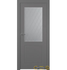 Дверь Стелла 2 / Цвет Эмаль графит / Мателюкс белый витраж / Двери Belwooddoors