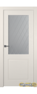 Дверь Стелла 2 / Цвет Эмаль жемчуг / Мателюкс белый витраж / Двери Belwooddoors