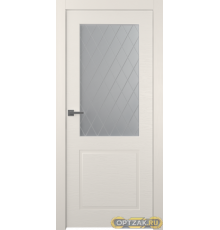 Дверь Стелла 2 / Цвет Эмаль жемчуг / Мателюкс белый витраж / Двери Belwooddoors