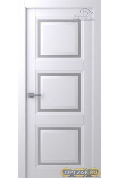 Дверь Аурум 3 / Цвет Эмаль белый / Сатин двусторонний каленый / Двери Belwooddoors