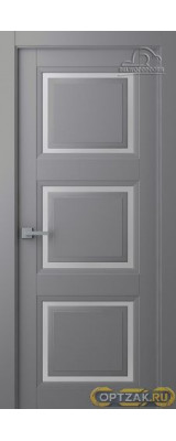 Дверь Аурум 3 / Цвет Эмаль графит / Сатин двусторонний каленый / Двери Belwooddoors