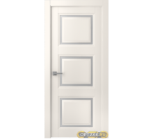 Дверь Аурум 3 / Цвет Эмаль жемчуг / Сатин двусторонний каленый / Двери Belwooddoors