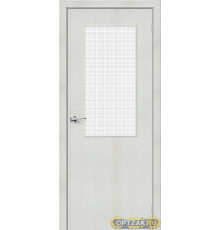 Дверь Браво-7 / Цвет Bianco Veralinga / Стекло Wired Glass 12,5 / Двери Браво