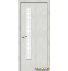 Дверь Браво-9 / Цвет Bianco Veralinga / Стекло Wired Glass 12,5 / Двери Браво