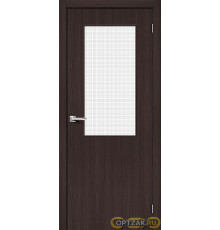 Дверь Браво-7 / Цвет Wenge Melinga / Стекло Wired Glass 12,5 / Двери Браво