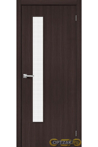 Дверь Браво-9 / Цвет Wenge Melinga / Стекло Wired Glass 12,5 / Двери Браво