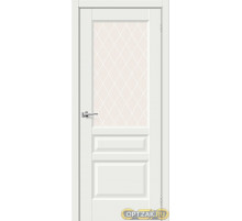 Дверь Неоклассик-35 / Цвет White Matt / Стекло White Сrystal / Двери Браво
