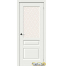Дверь Неоклассик-35 / Цвет White Matt / Стекло White Сrystal / Двери Браво