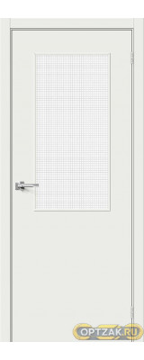 Дверь Браво-7 / Цвет Super White / Стекло Wired Glass 12,5 / Двери Браво