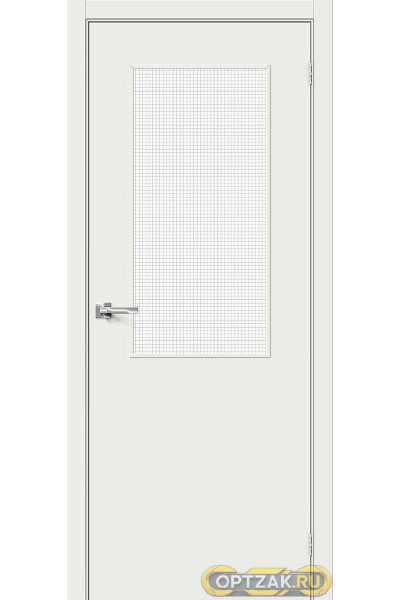 Дверь Браво-7 / Цвет Super White / Стекло Wired Glass 12,5 / Двери Браво