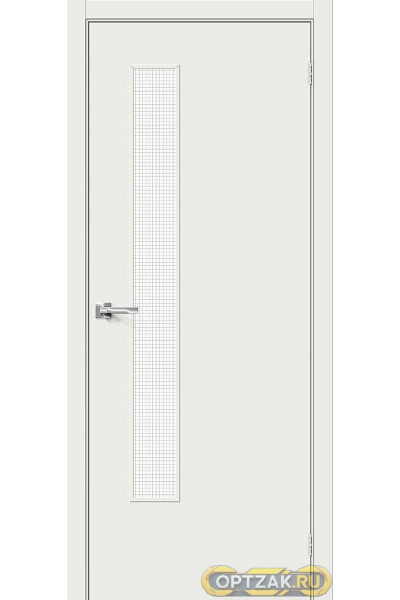 Дверь Браво-9 / Цвет Super White / Стекло Wired Glass 12,5 / Двери Браво
