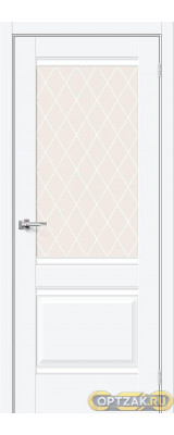 Межкомнатная дверь Прима-3 White Silk / Двери Браво