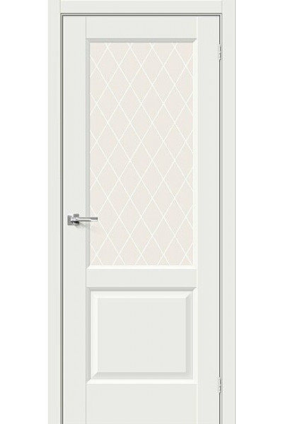 ДП ЭМА Неоклассик-33 White Matt White Сrystal 200*80