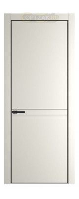 Дверь HausDoors Модель MN 3 (2 петли) Керамик бежевый Кромка черная (Направление структуры в древесном покрытии вертикальное)