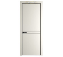 Дверь HausDoors Модель MN 3 (2 петли) Керамик жемчужный Кромка черная (Направление структуры в древесном покрытии вертикальное)