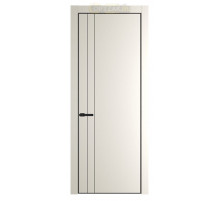 Дверь HausDoors Модель MN 4 (3 петли) Керамик бежевый Кромка черная (Направление структуры в древесном покрытии вертикальное)